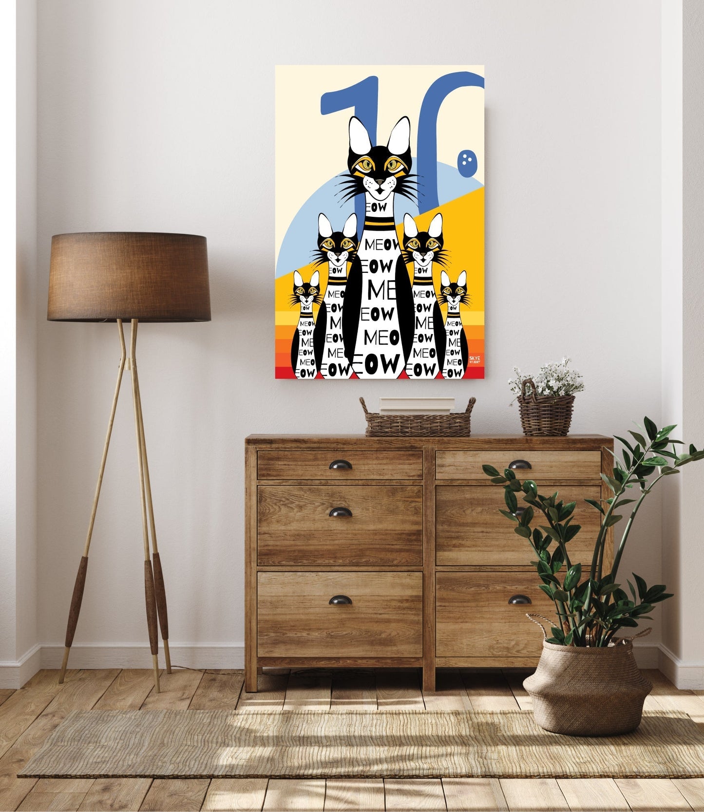 "10 Pin Bowling Cat's" - Retro Acrylic Art for Cat Lovers Home and Office - 36 x 24 - WeezWomp