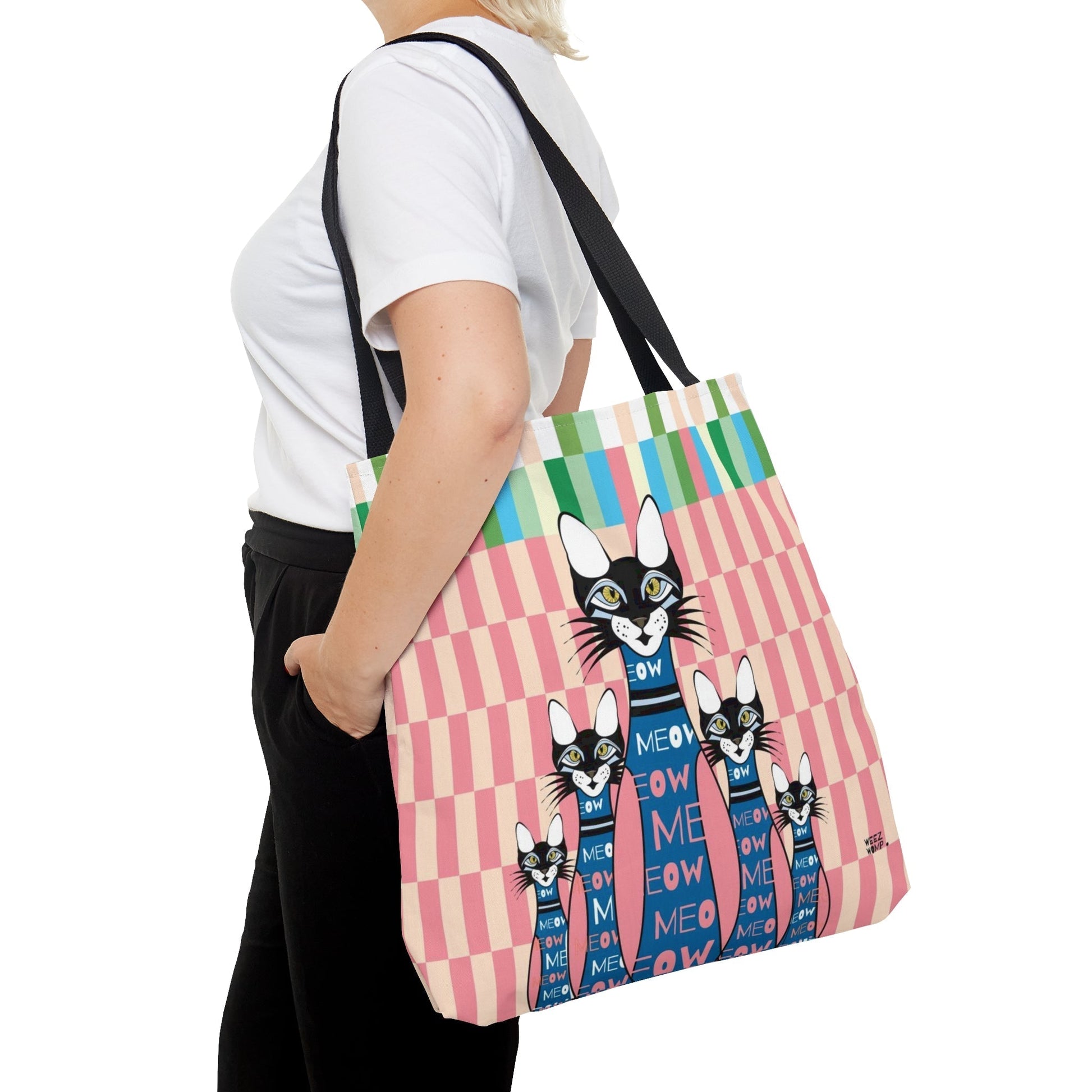 10 Pin Cat's in Pink - Fashion Tote & Beach Bag - WeezWomp