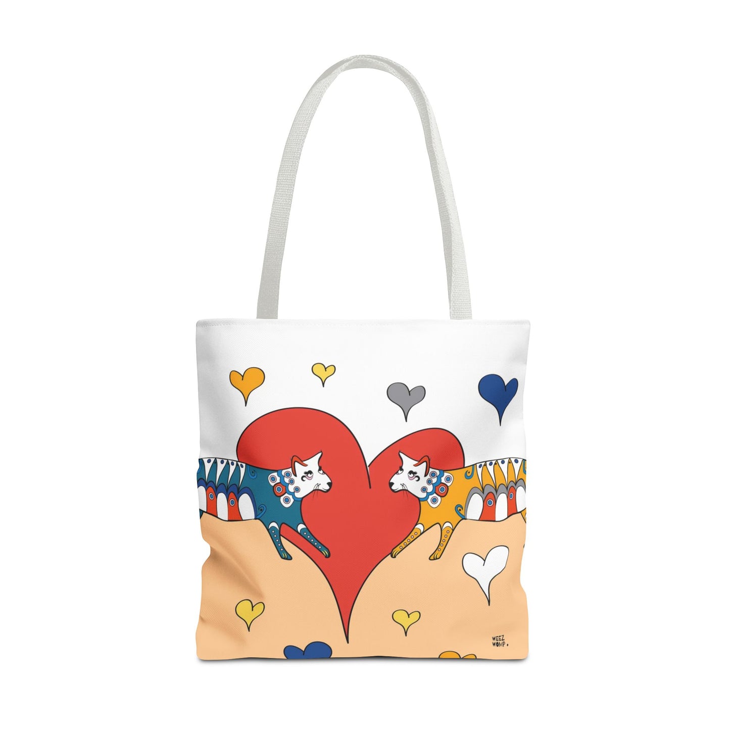 Cat Love in Orange - Fashion Tote & Beach Bag