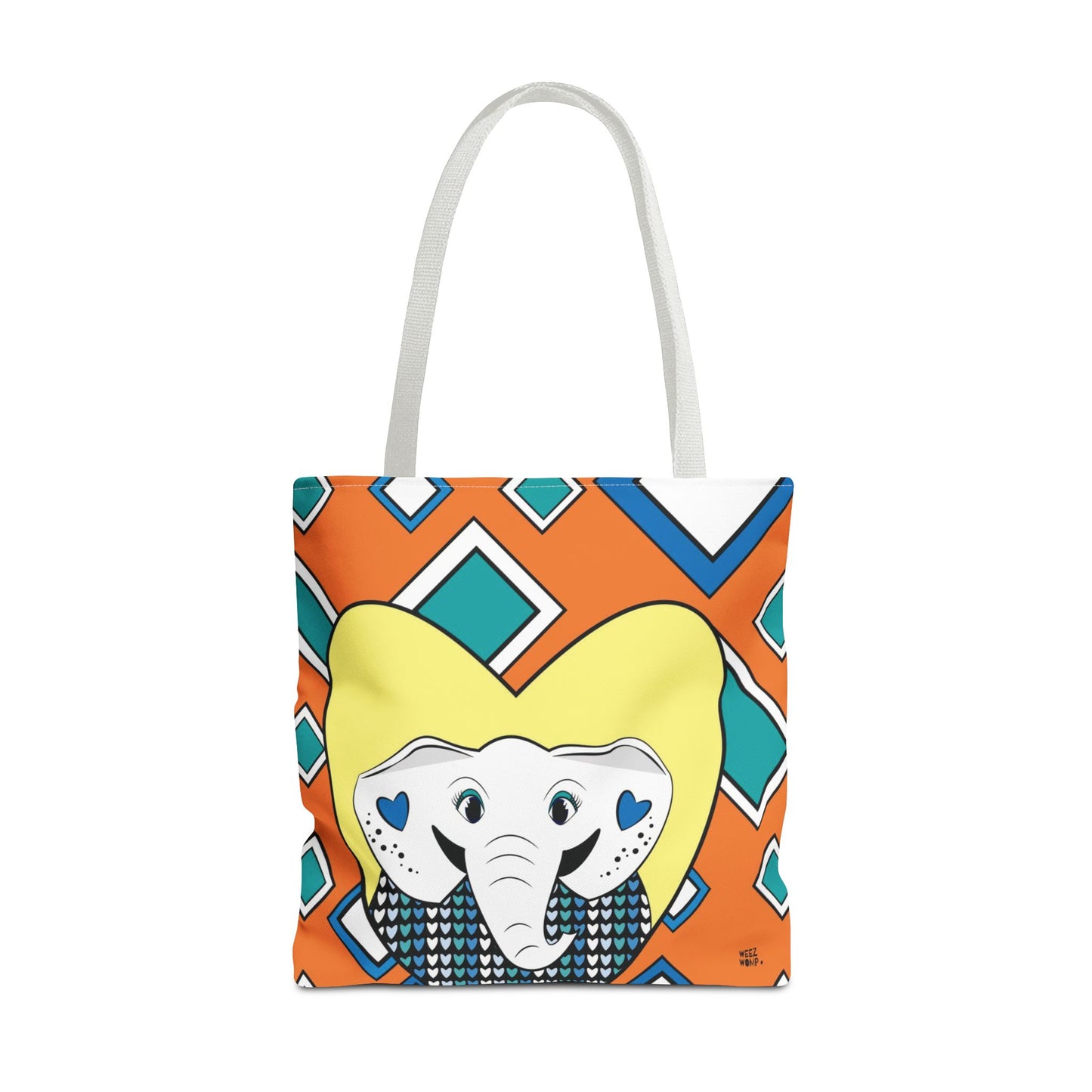 Elephant Love in Orange - Fashion Tote & Beach Bag