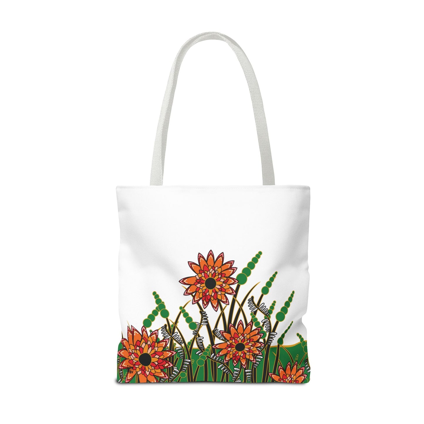 Flowers in Green - Fashion Tote & Beach Bag