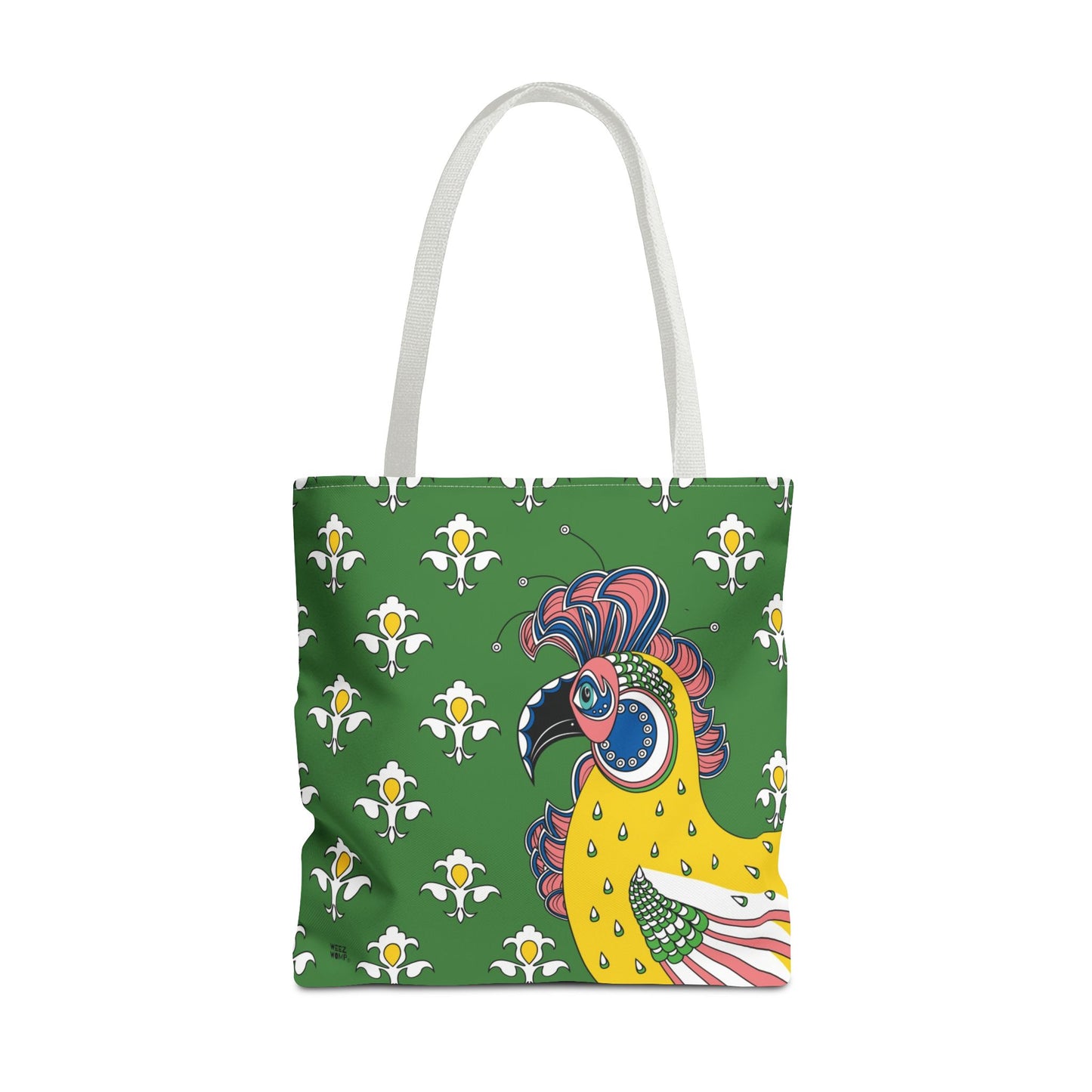 Fluer de Lis Rooster in Green - Fashion Tote & Beach Bag