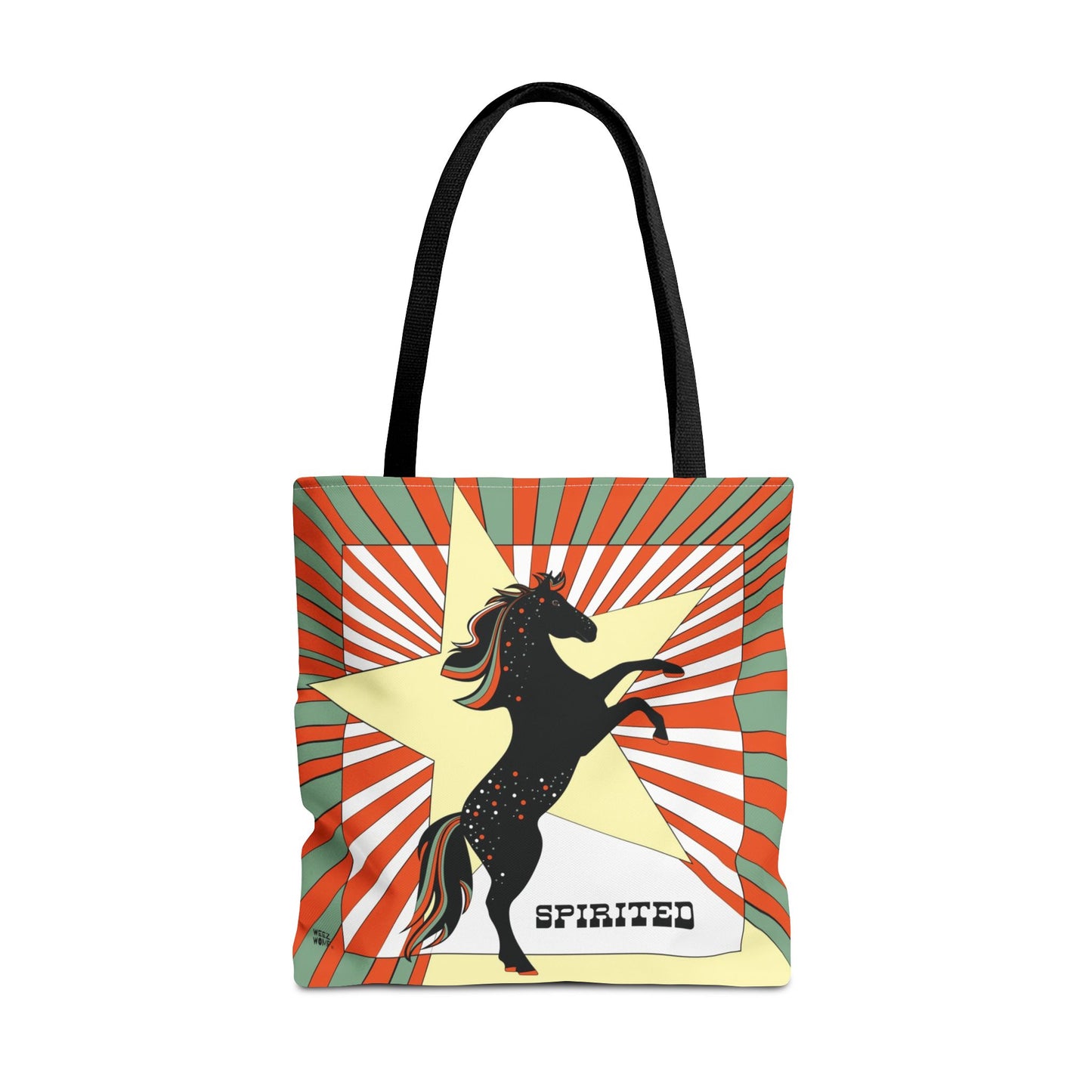 Spirited Horse & Star in Orange  - Fashion Tote & Beach Bag