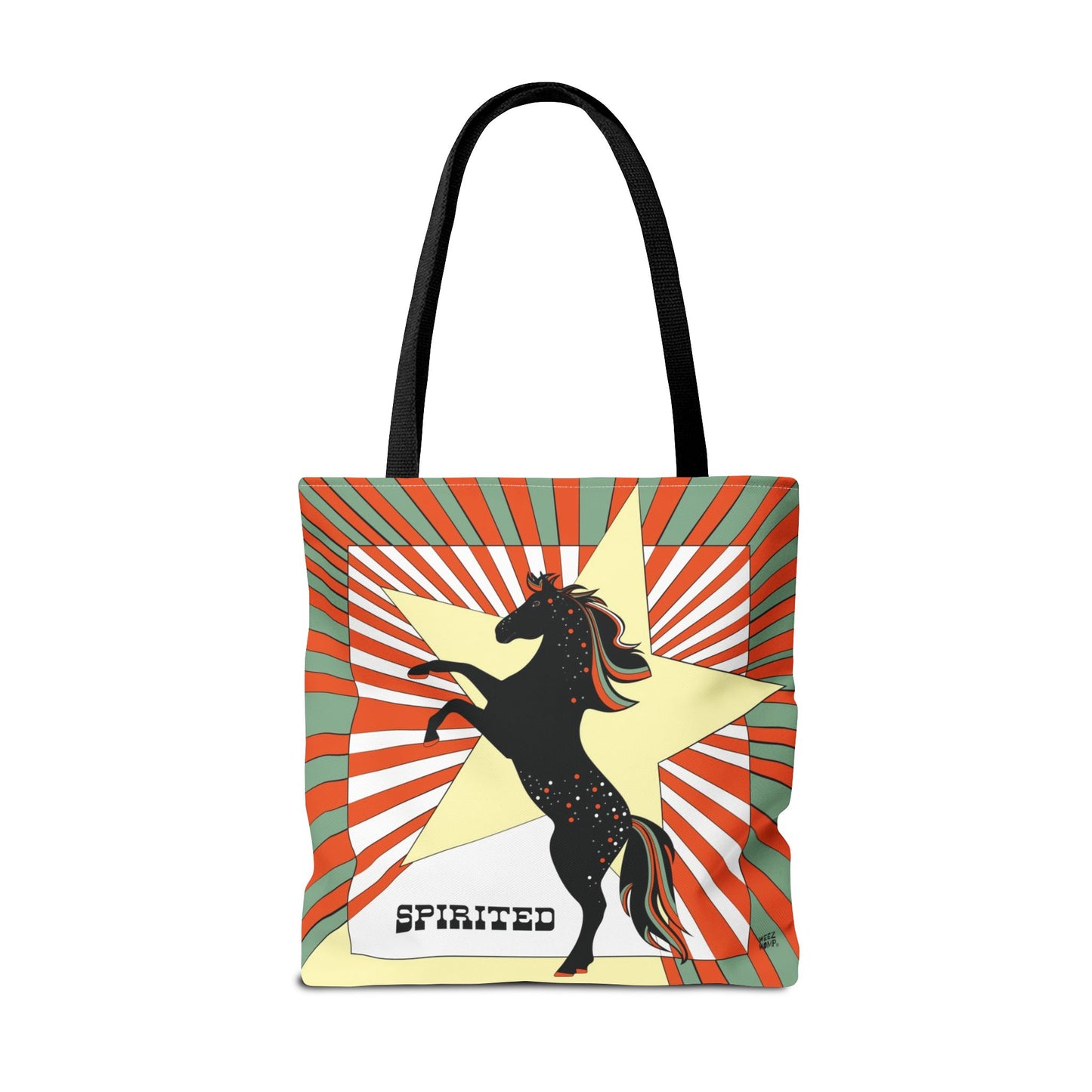 Spirited Horse & Star in Orange  - Fashion Tote & Beach Bag