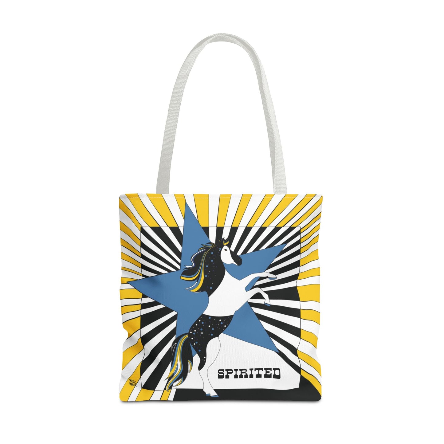 Spirited Horse & Star in Blue  - Fashion Tote & Beach Bag