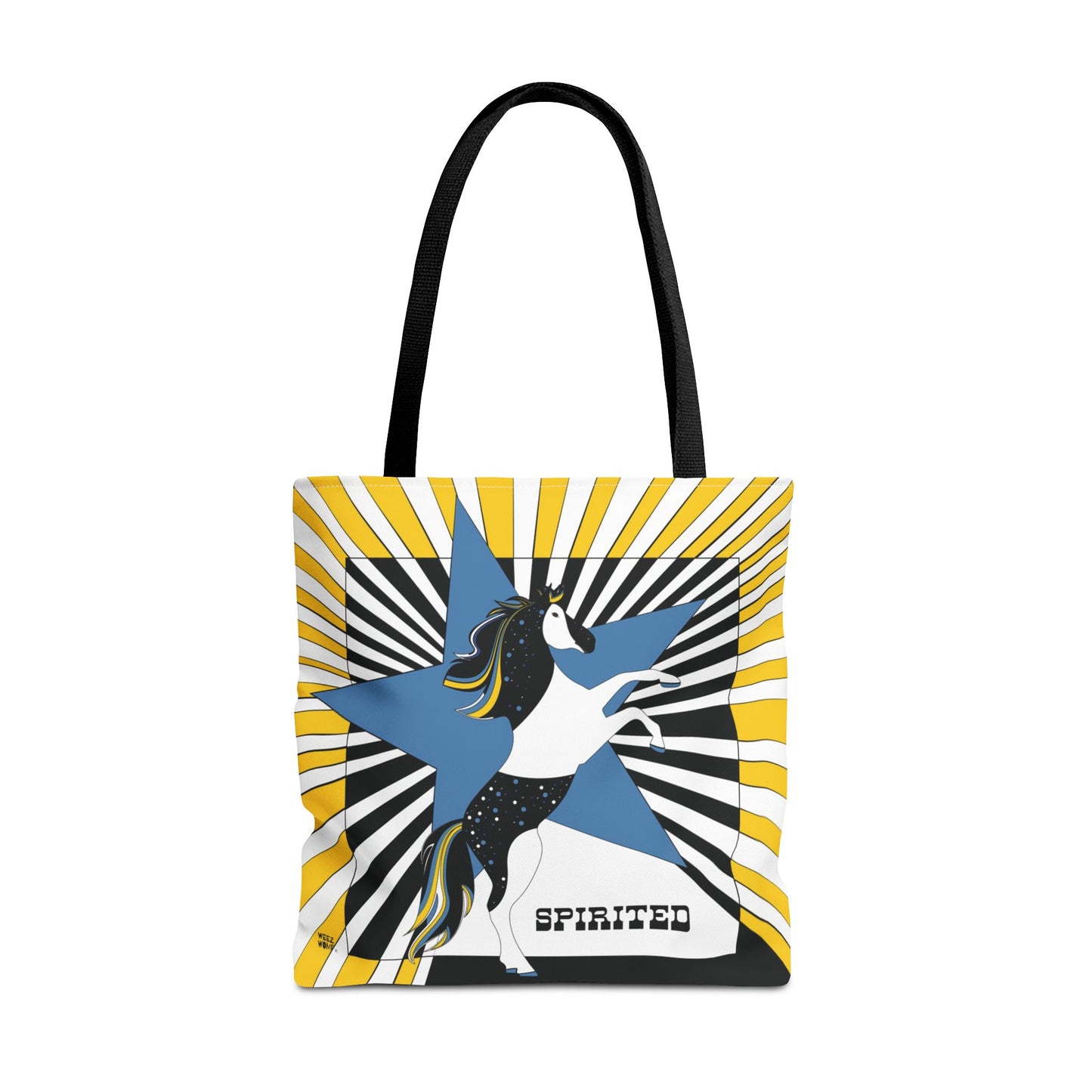 Spirited Horse & Star in Blue  - Fashion Tote & Beach Bag