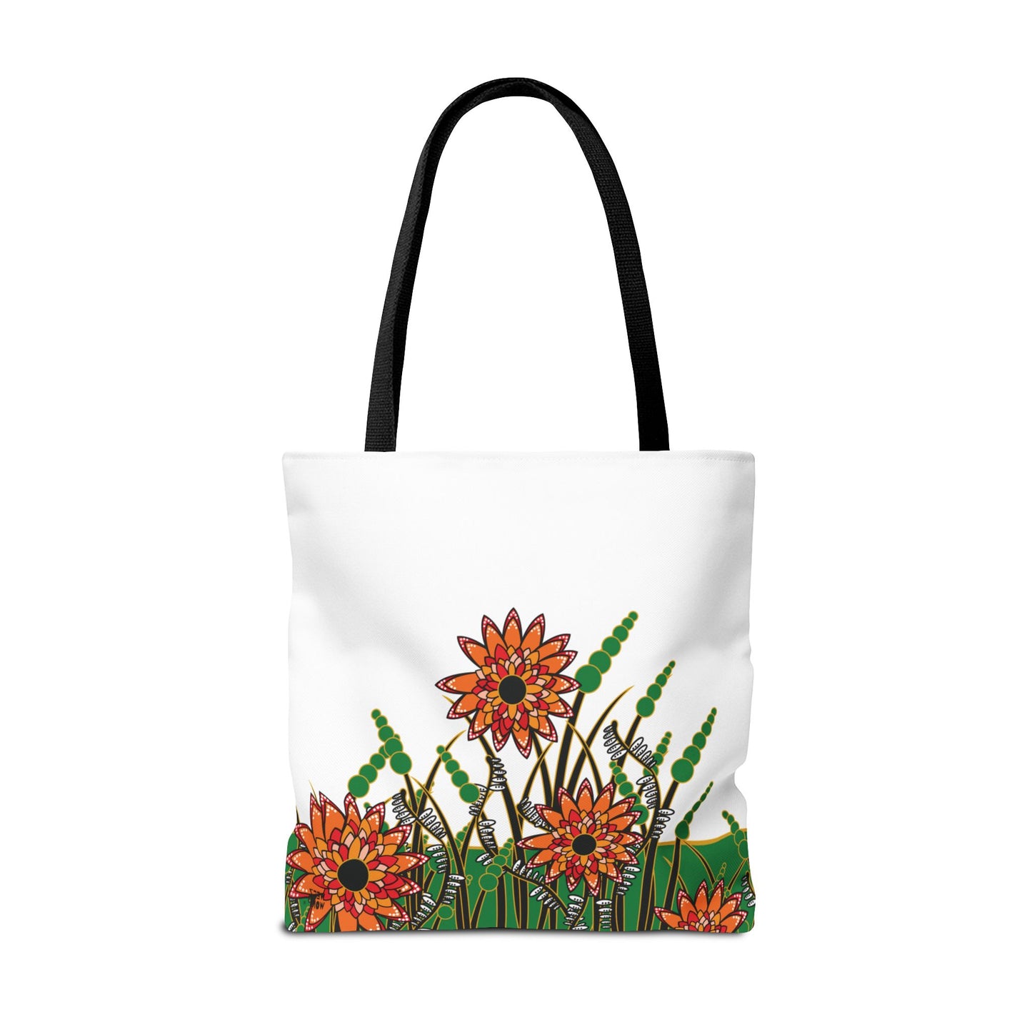 Flowers in Green - Fashion Tote & Beach Bag