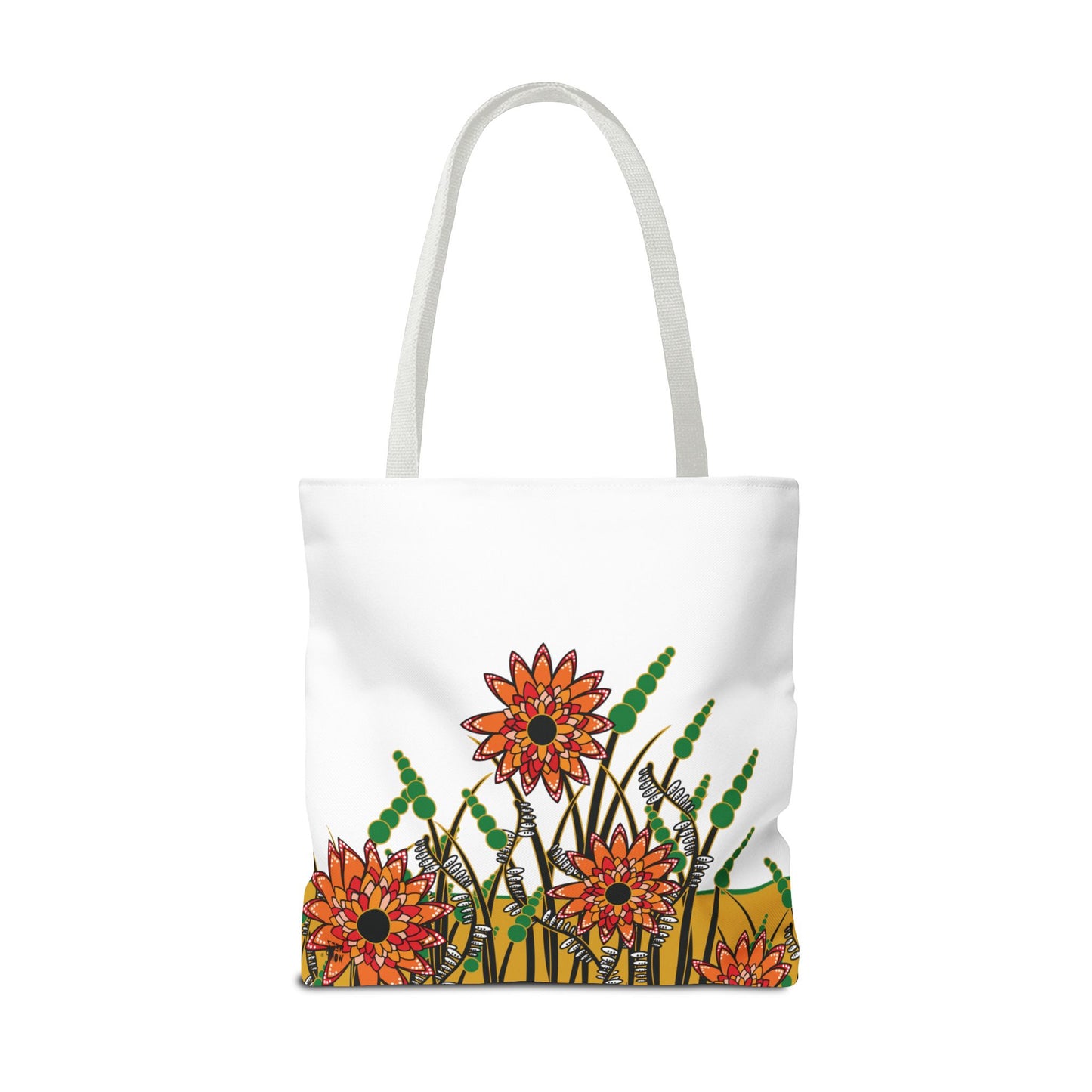 Flowers in Gold - Fashion Tote & Beach Bag