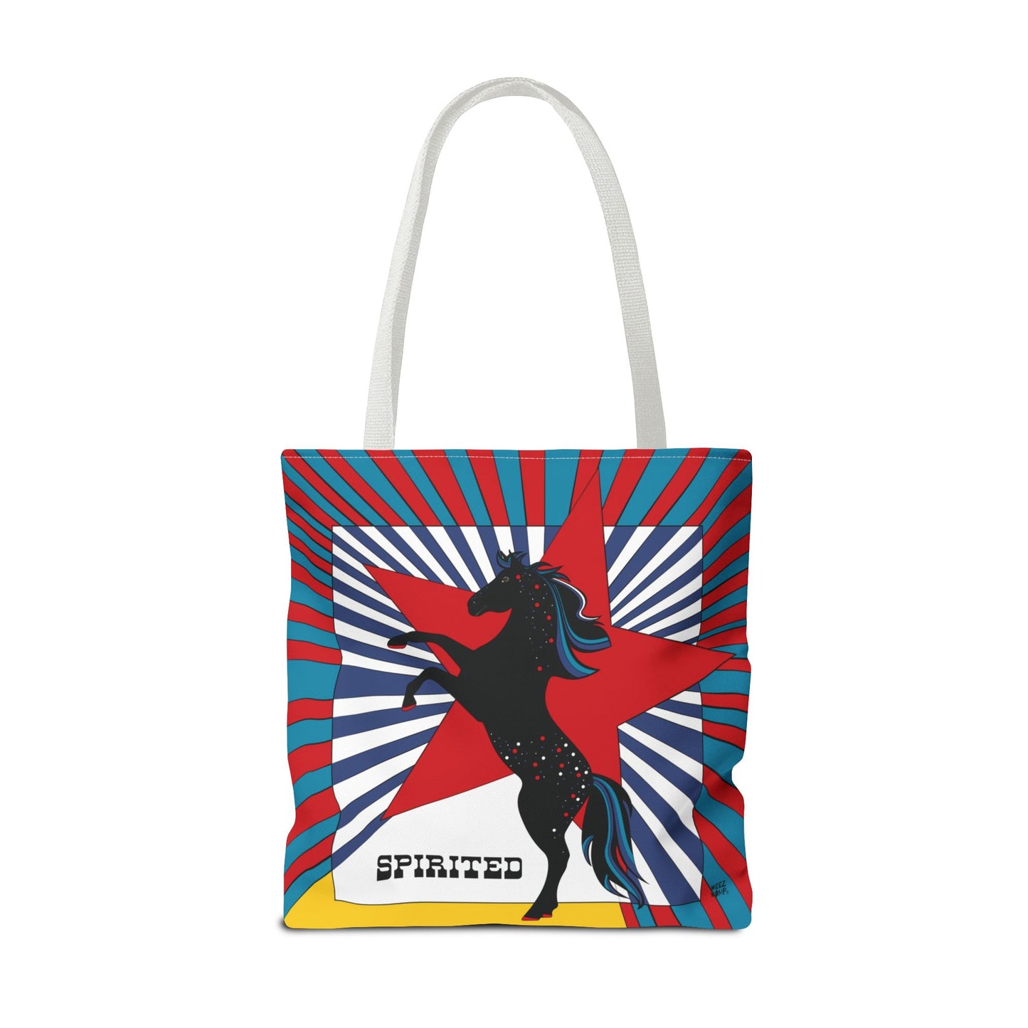 Spirited Horse & Star in Red  - Fashion Tote & Beach Bag