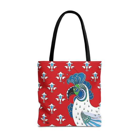 Fluer de Lis Rooster in Red - Fashion Tote & Beach Bag