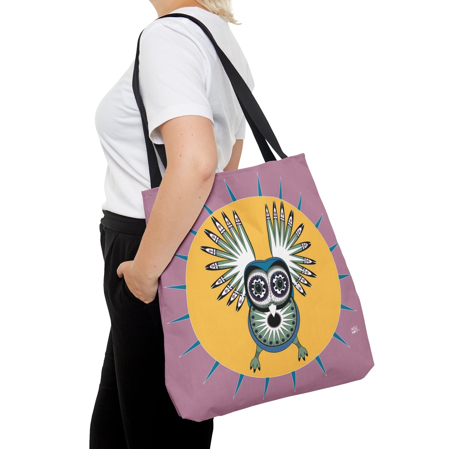 Oaxacan Owl in Weathered Rose - Fashion Tote & Beach Bag