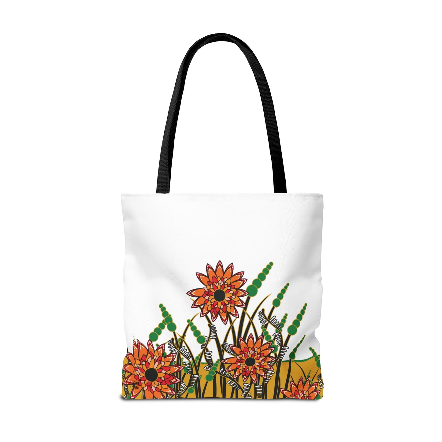 Flowers in Gold - Fashion Tote & Beach Bag