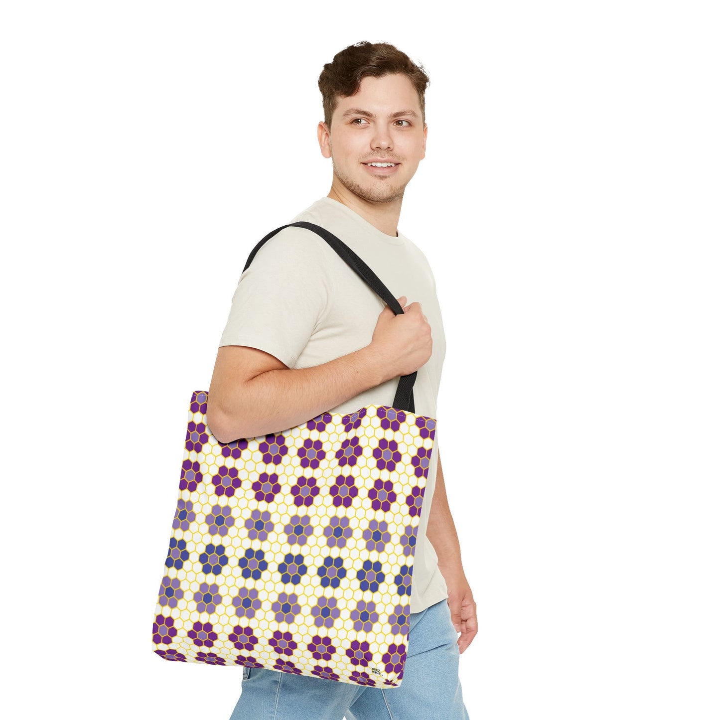 Purple Honeycomb - Fashion Tote & Beach Bag