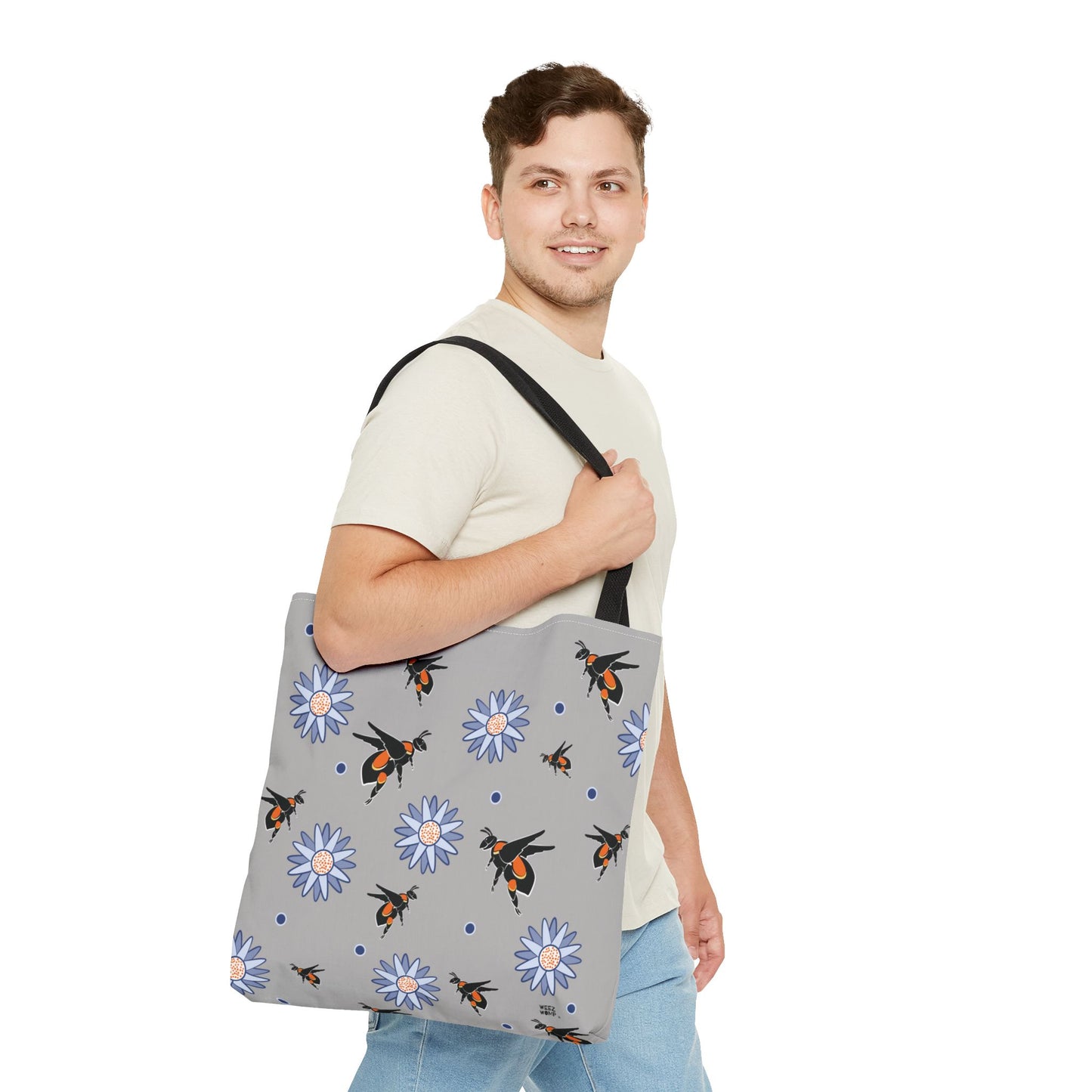 Grey Bumble Bee - Fashion Tote & Beach Beach