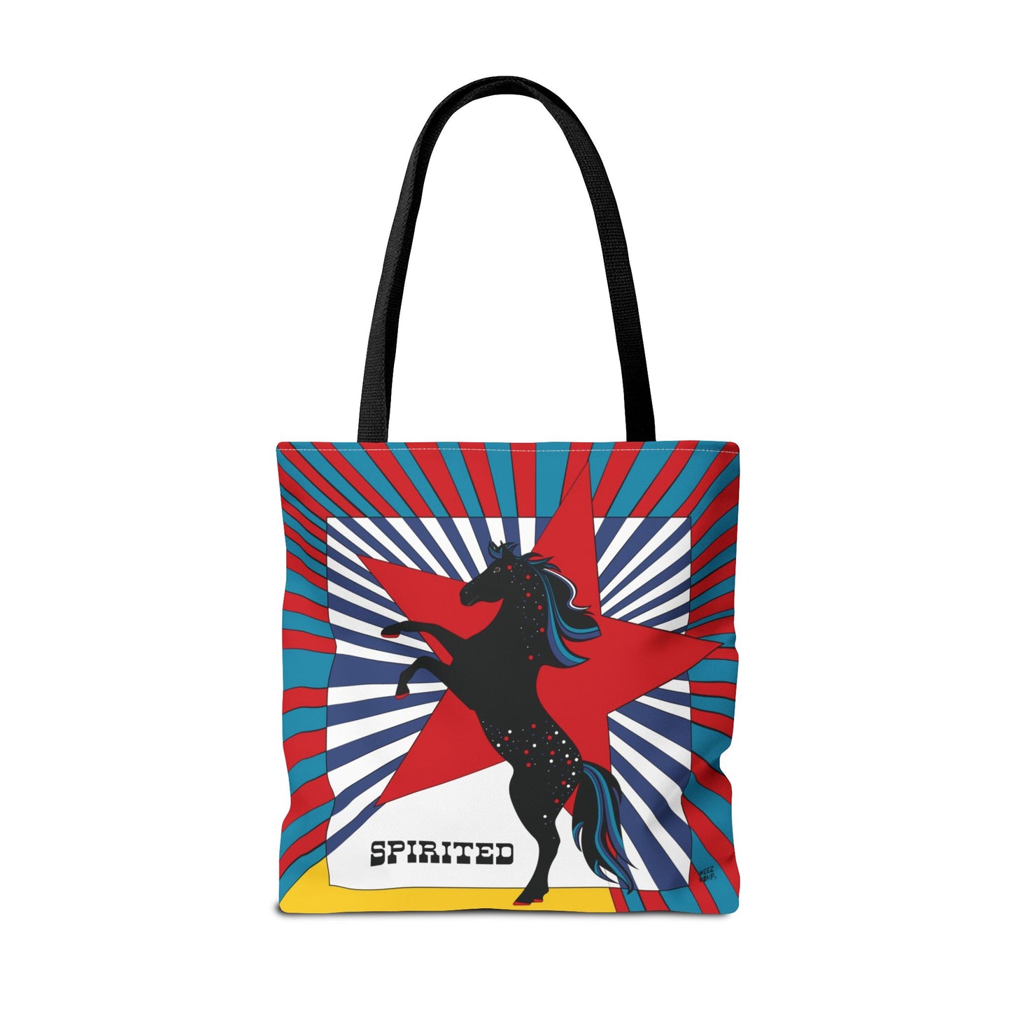 Spirited Horse & Star in Red  - Fashion Tote & Beach Bag