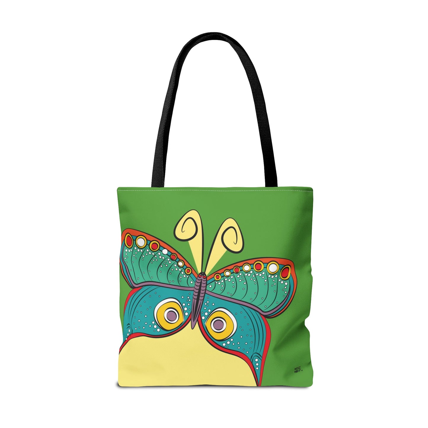 Butterfly in Green - Fashion Tote & Beach Bag