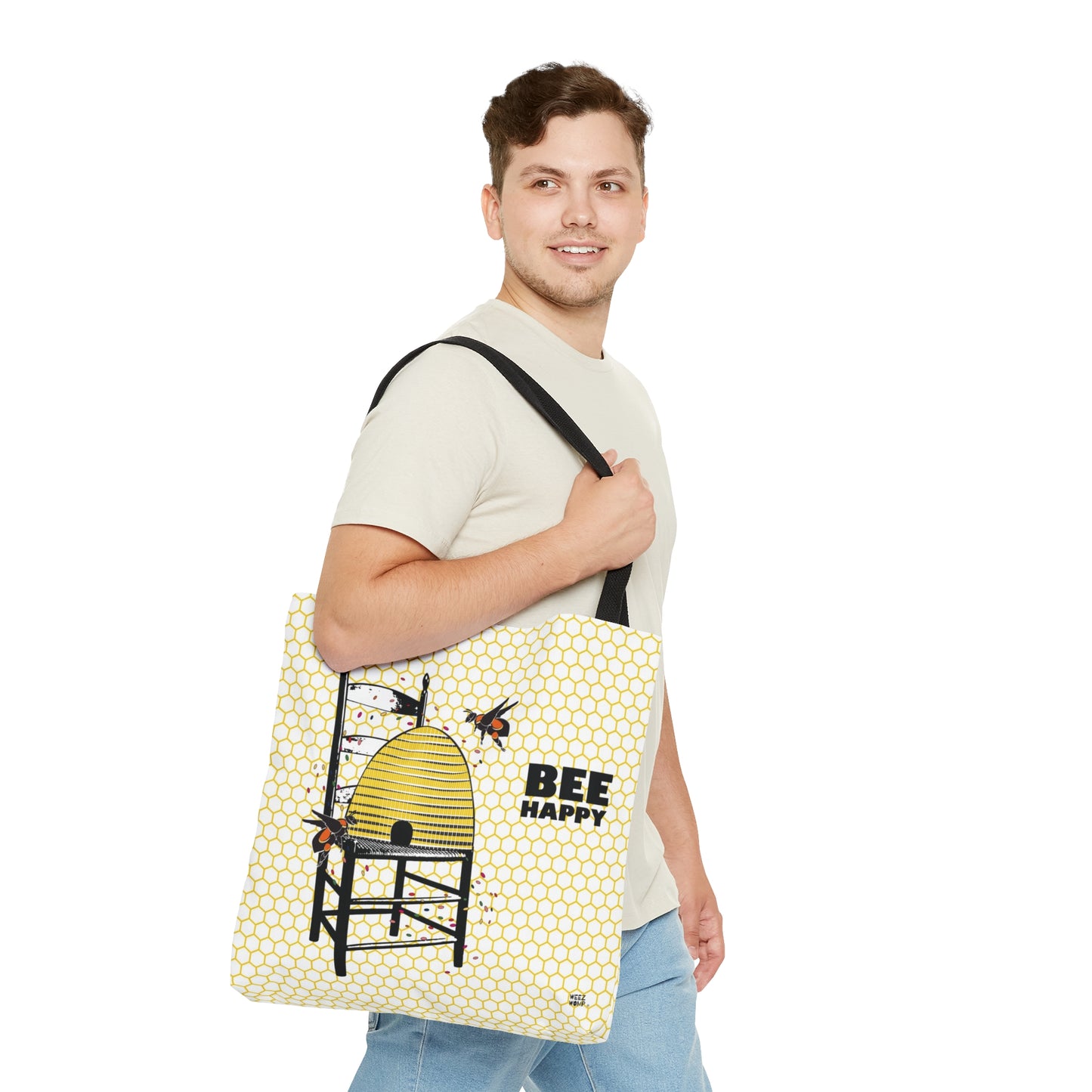 Bee Happy Bee Hive - Fashion Tote & Beach Bag