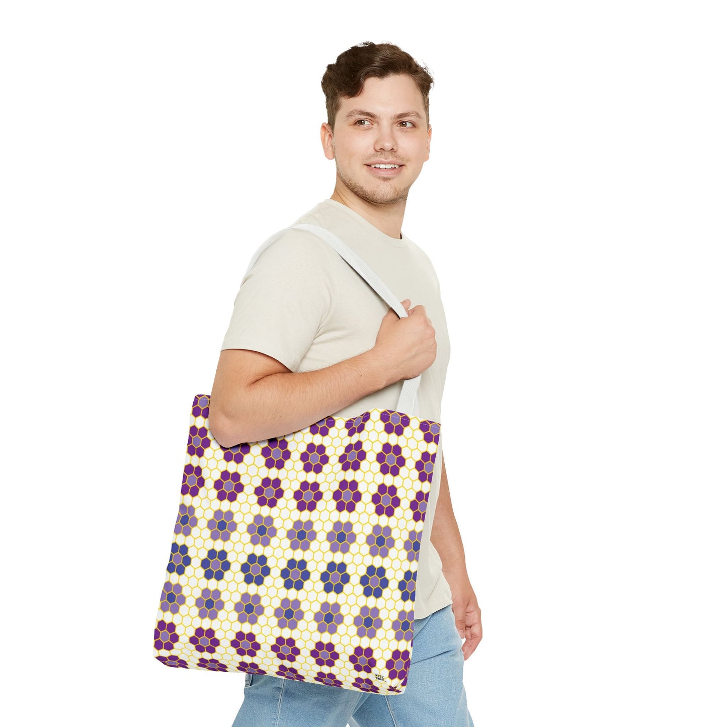 Purple Honeycomb - Fashion Tote & Beach Bag