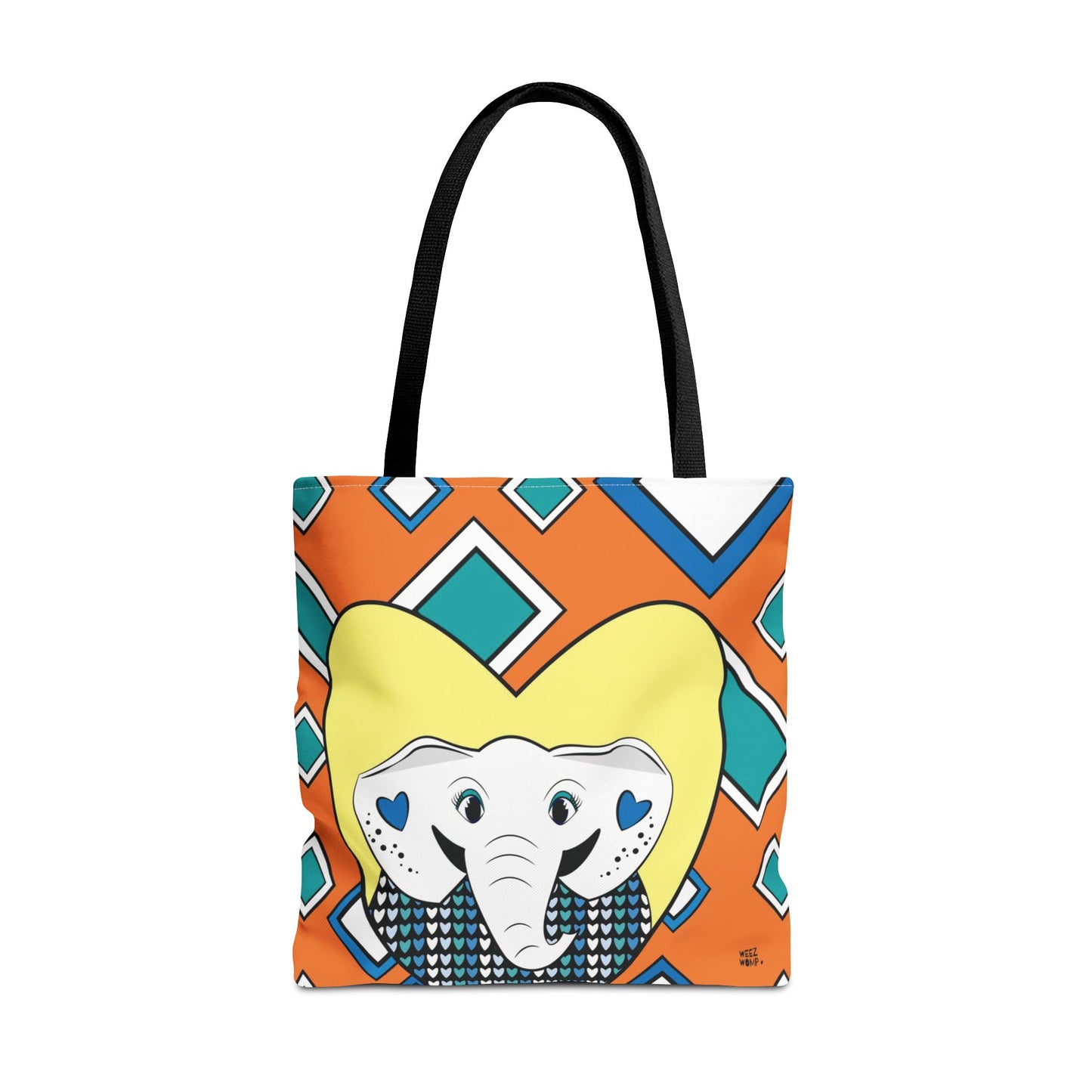 Elephant Love in Orange - Fashion Tote & Beach Bag