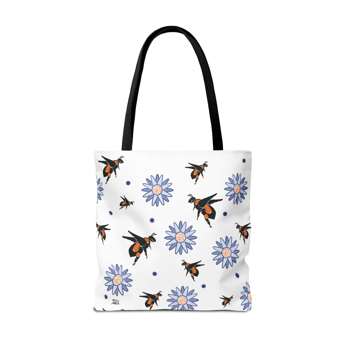 White Bumble Bee Fashion Tote & Beach Bag