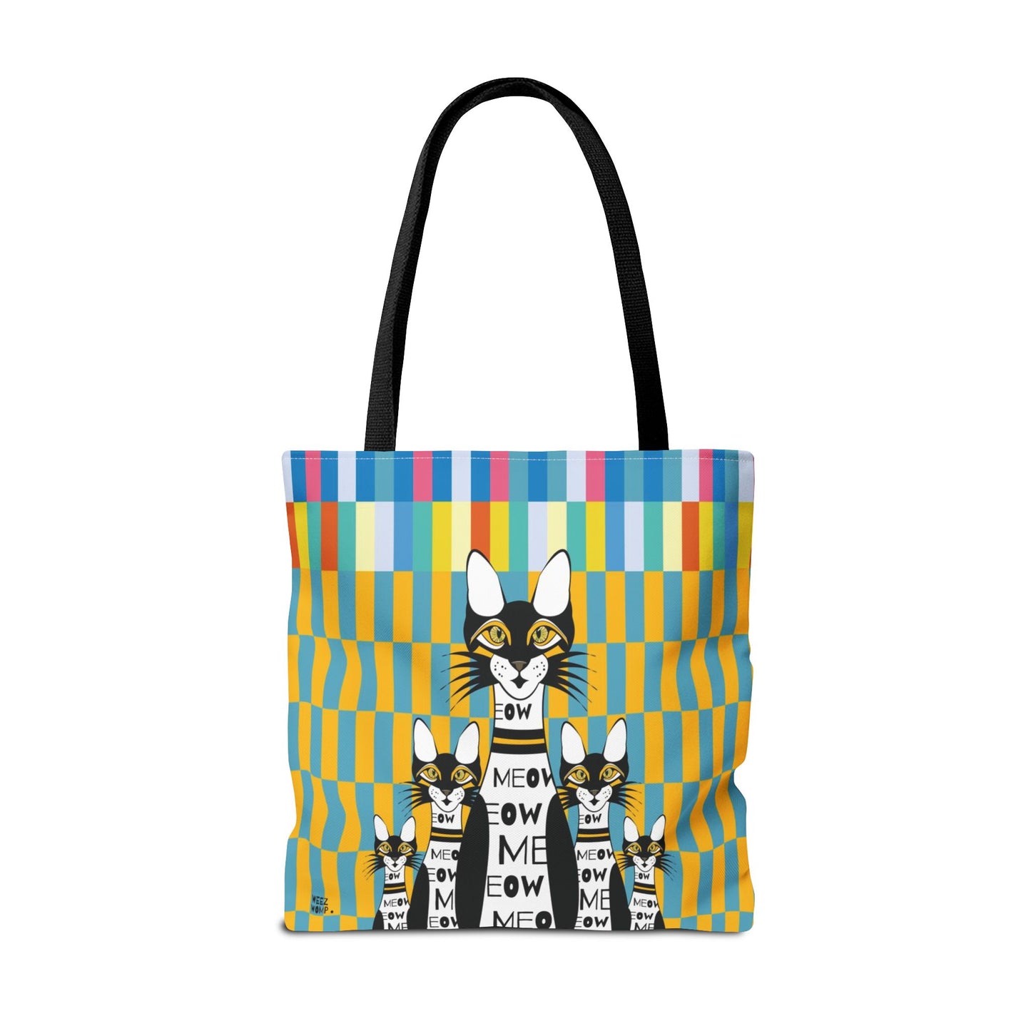 10 Pin Cat's in Blue - Fashion Tote & Beach Bag