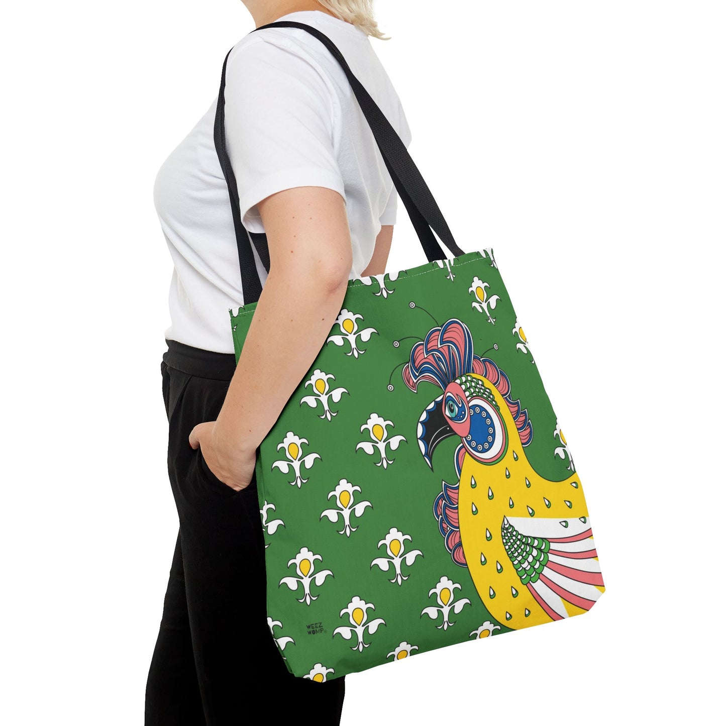 Fluer de Lis Rooster in Green - Fashion Tote & Beach Bag