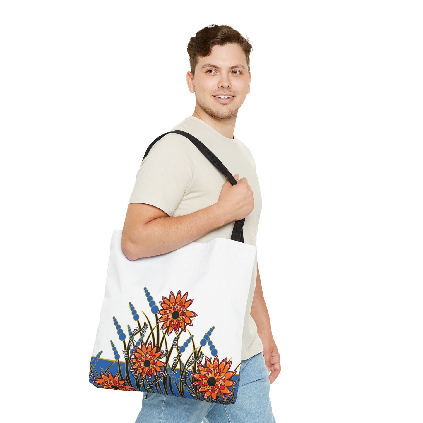 Flowers in Blue - Fashion Tote & Beach Bag