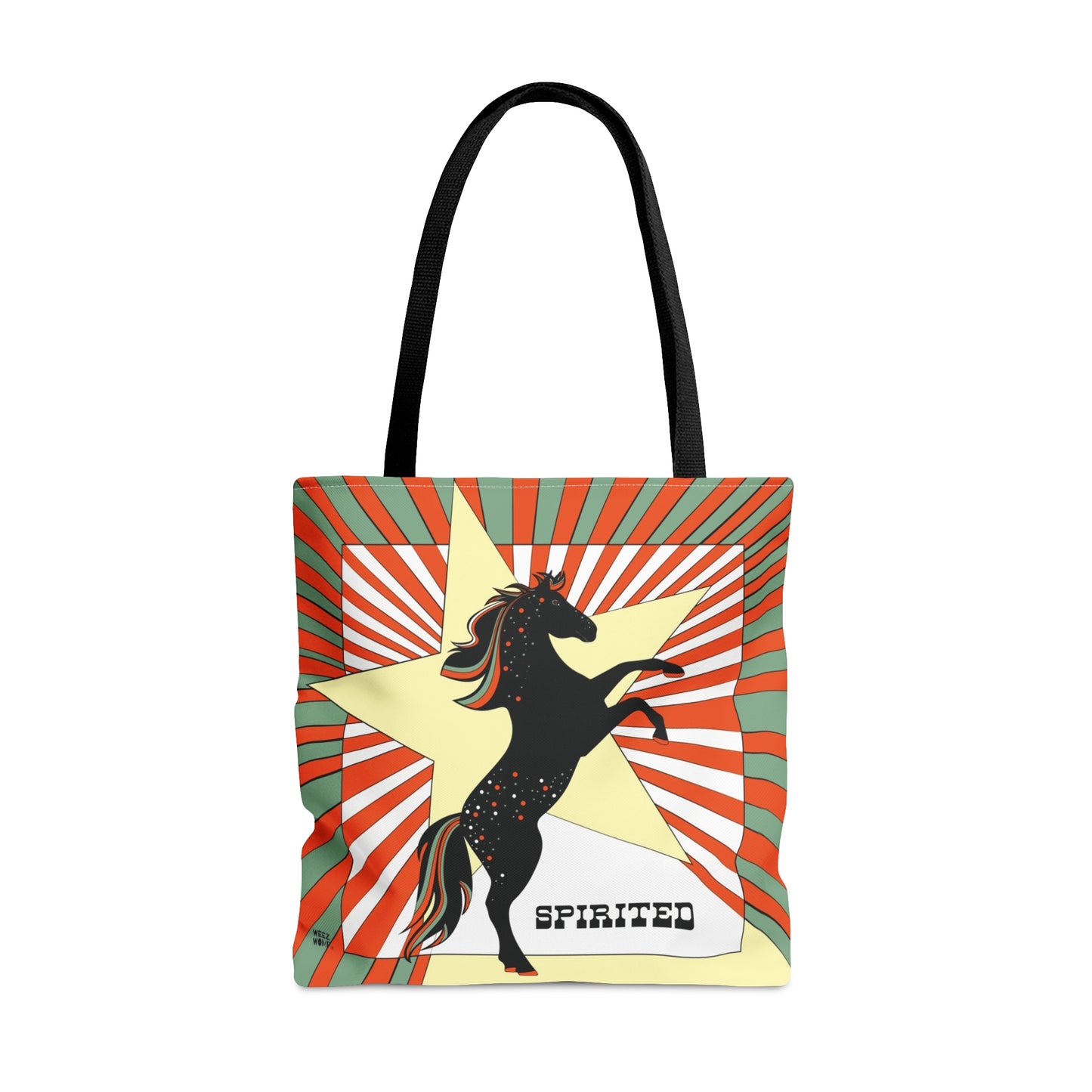 Spirited Horse & Star in Orange - Fashion Tote & Beach Bag