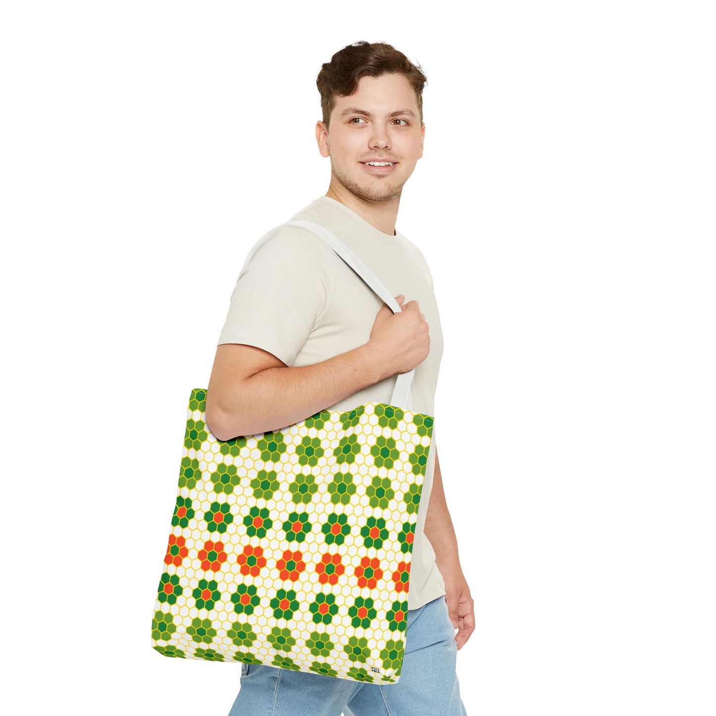 Green Honeycomb - Fashion Tote & Beach Bag