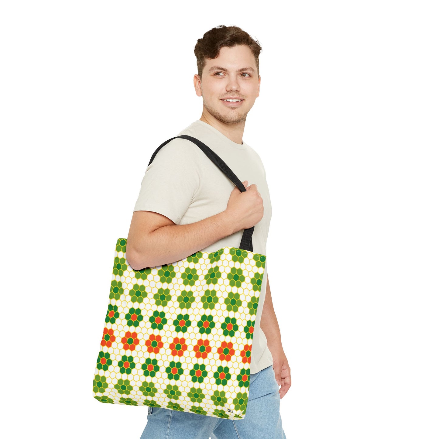 Green Honeycomb - Fashion Tote & Beach Bag