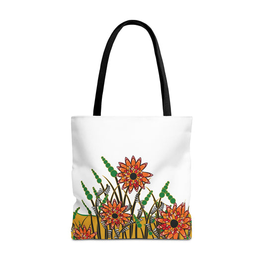 Flowers in Gold - Fashion Tote & Beach Bag