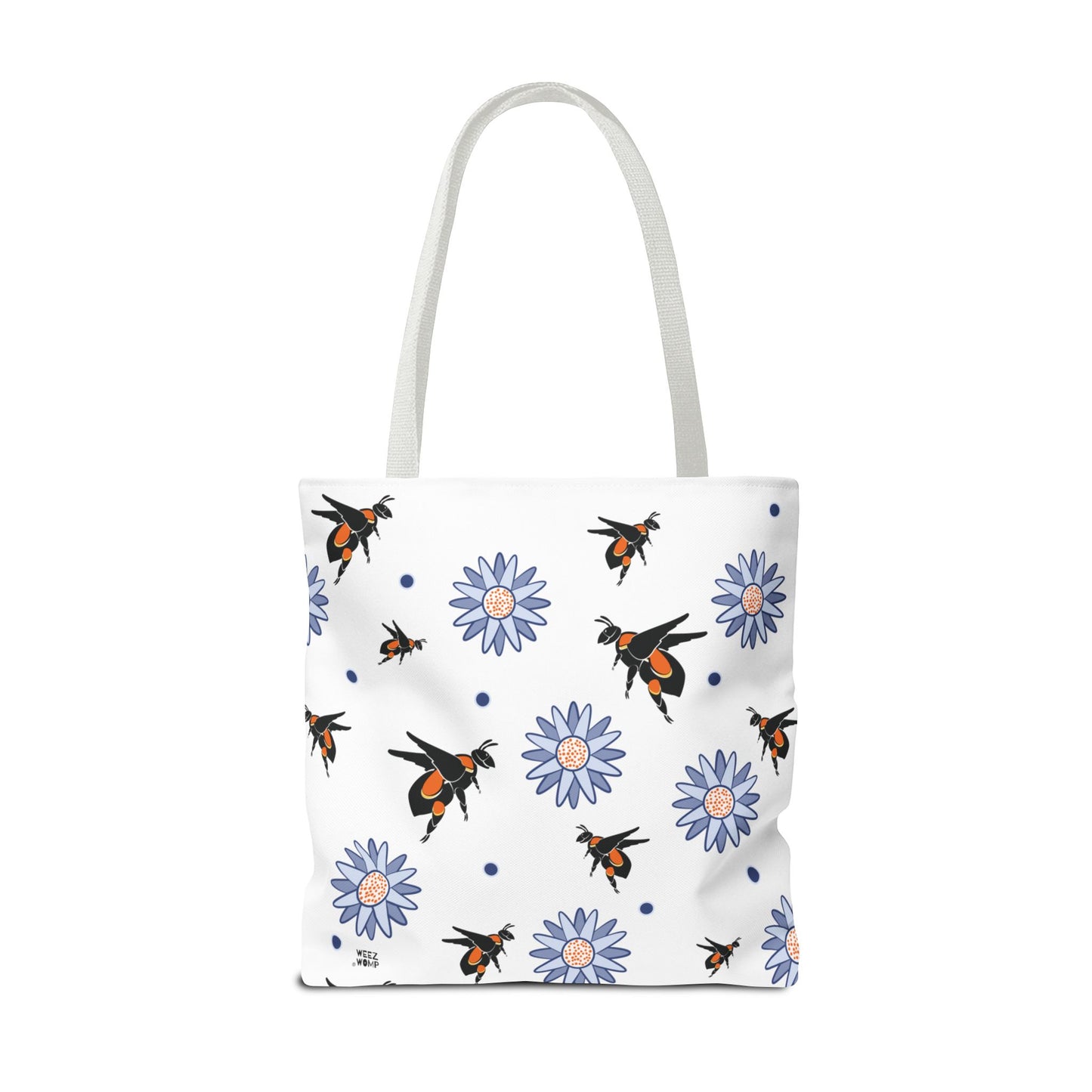 White Bumble Bee Fashion Tote & Beach Bag