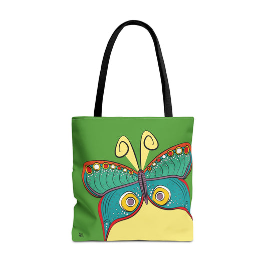 Butterfly in Green - Fashion Tote & Beach Bag