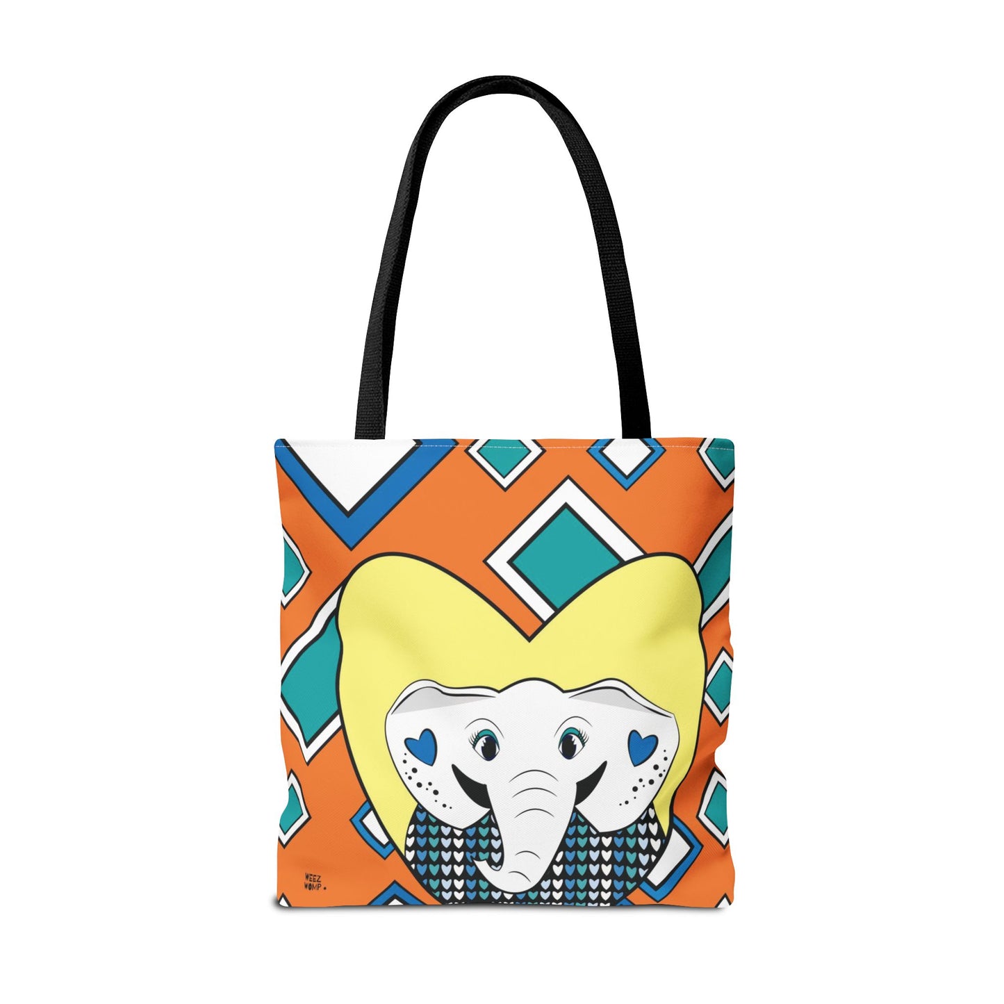 Elephant Love in Orange - Fashion Tote & Beach Bag