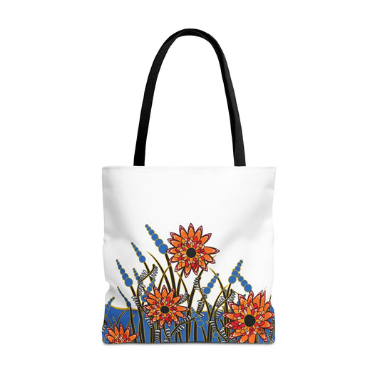 Flowers in Blue - Fashion Tote & Beach Bag