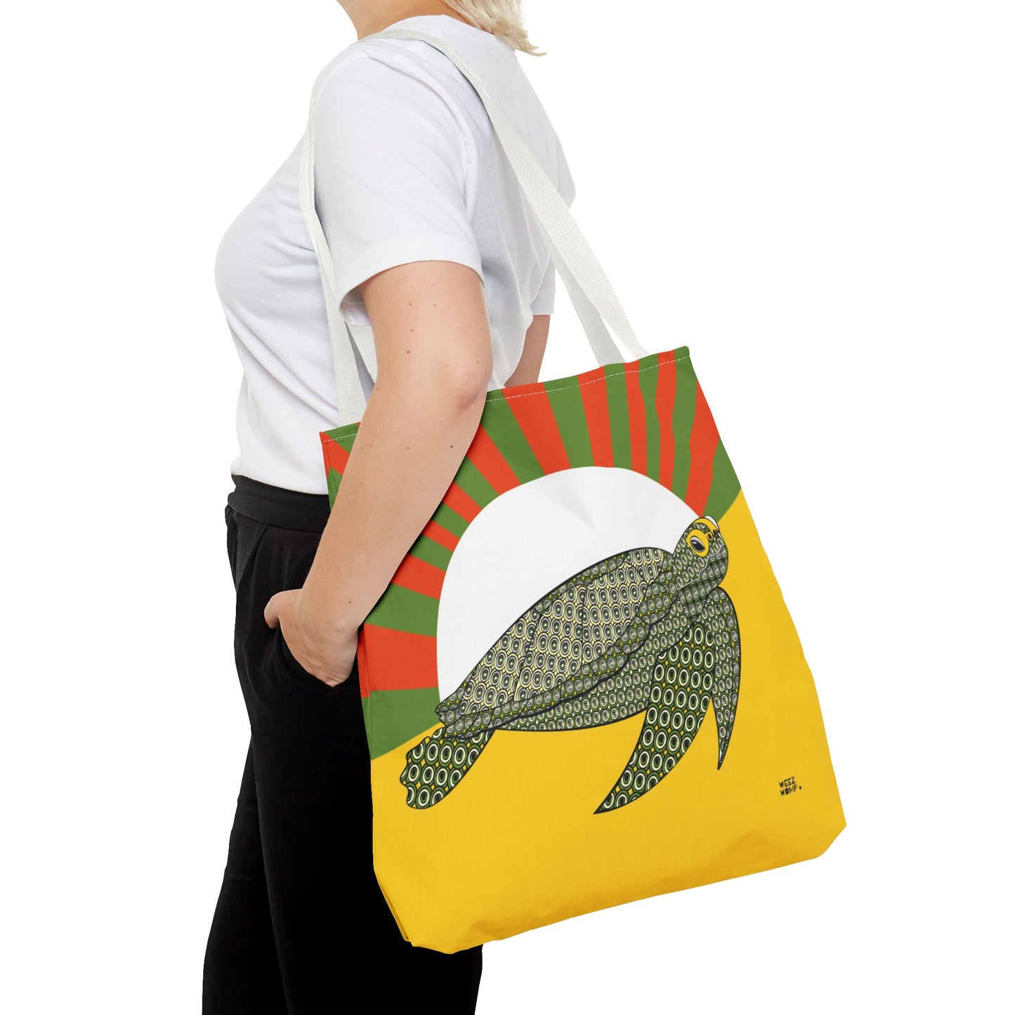 Sea Turtle in Green Fashion Tote - Fashion Tote & Beach Bag