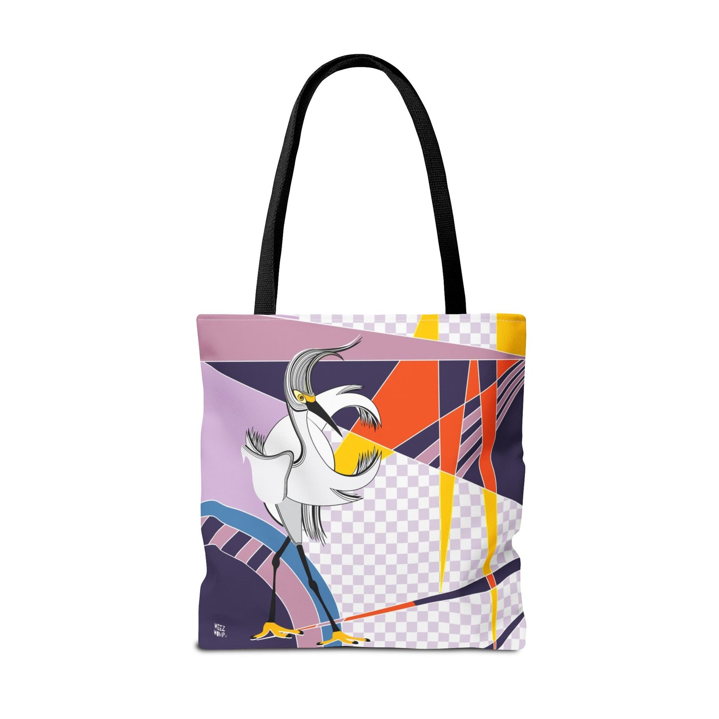 Egret Walks in Purple - Fashion Tote & Beach Bag