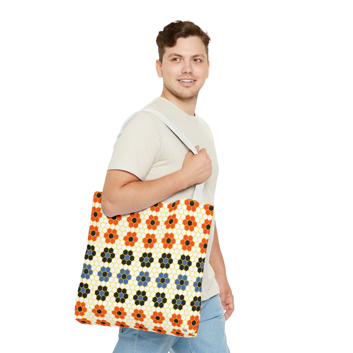 Orange Honeycomb Fashion Tote & Beach Bag