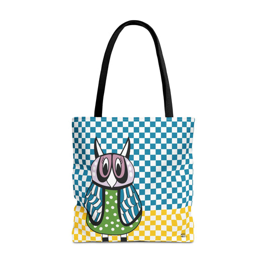 Owl in Green - Fashion Tote & Beach Bag