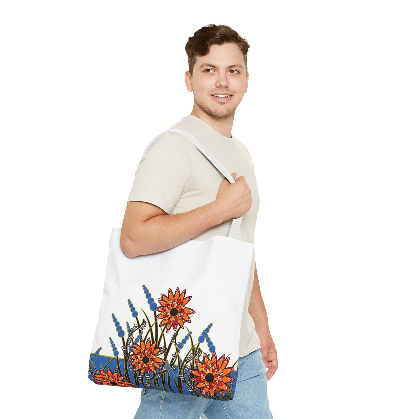 Flowers in Blue - Fashion Tote & Beach Bag