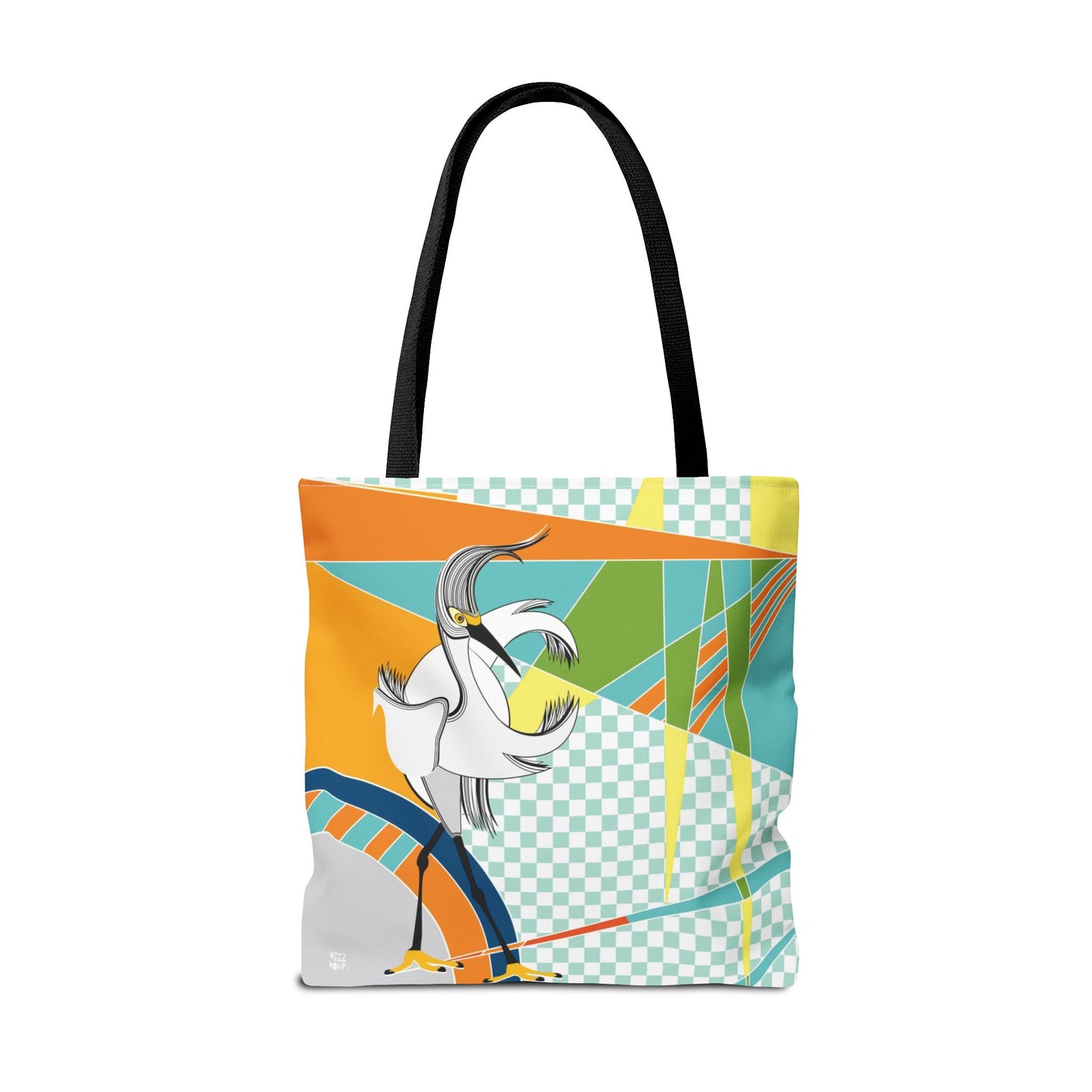 Egret Walks in Orange - Fashion Tote & Beach Bag