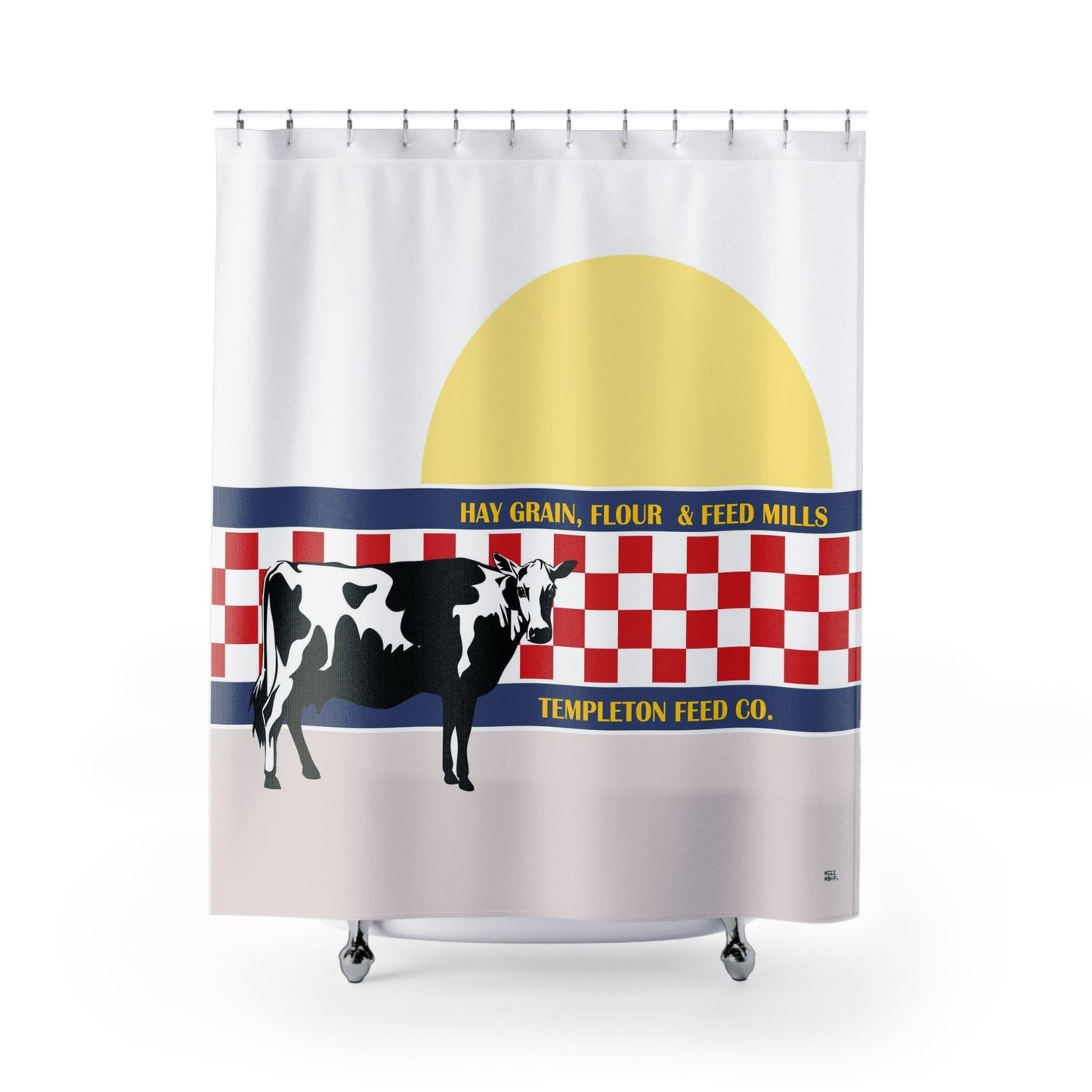 Bathroom Shower Curtain, Cow Shower Curtain, Modern Fabric, Unique Shower Curtains, Farmhouse Home Decor, Fun Shower Curtains, Modern Shower Curtains, Bath Decor - WeezWomp