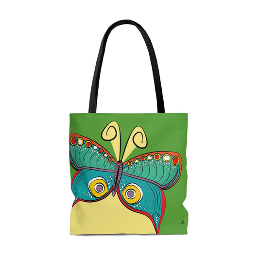 Butterfly in Green - Fashion Tote & Beach Bag - WeezWomp