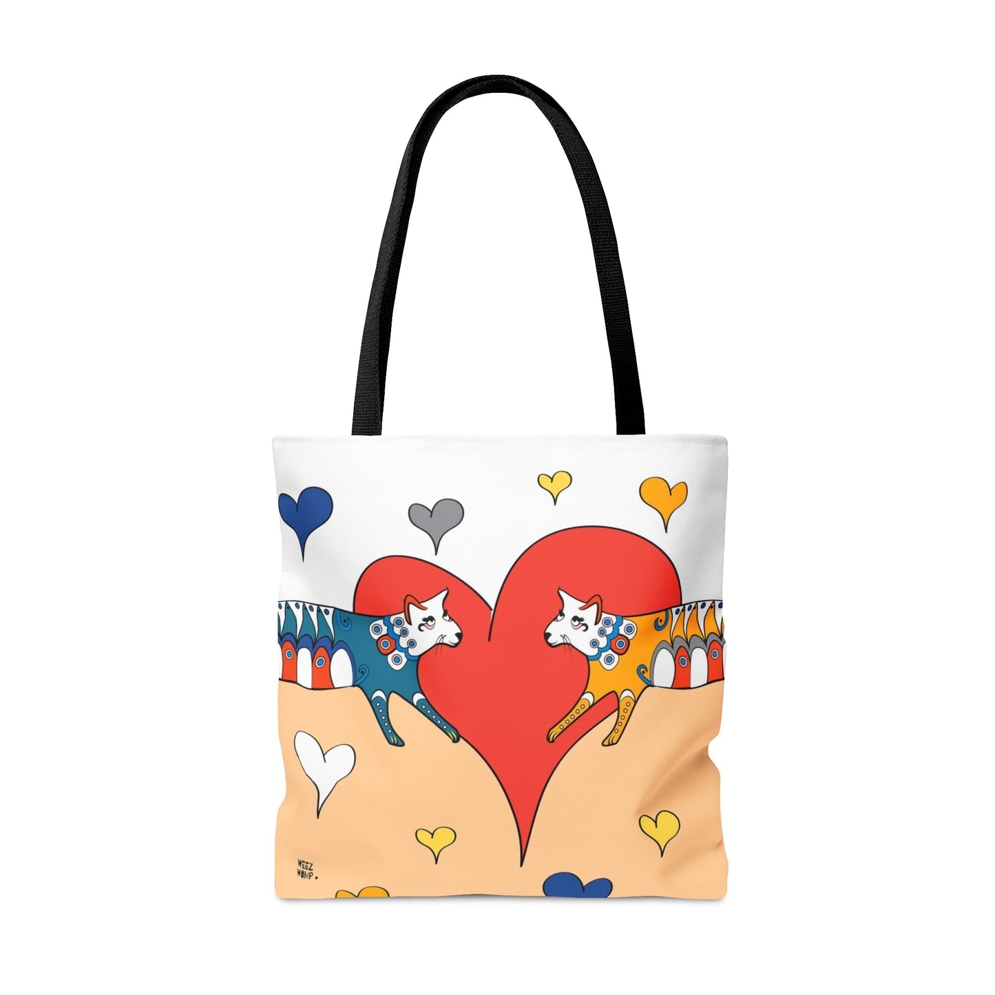 Cat Love in Orange - Fashion Tote & Beach Bag - WeezWomp