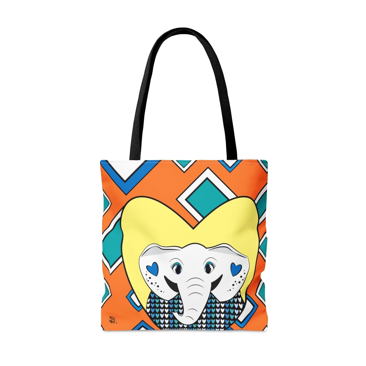 Elephant Love in Orange - Fashion Tote & Beach Bag - WeezWomp