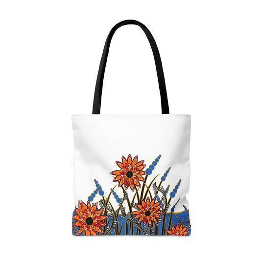 Flowers in Blue - Fashion Tote & Beach Bag - WeezWomp