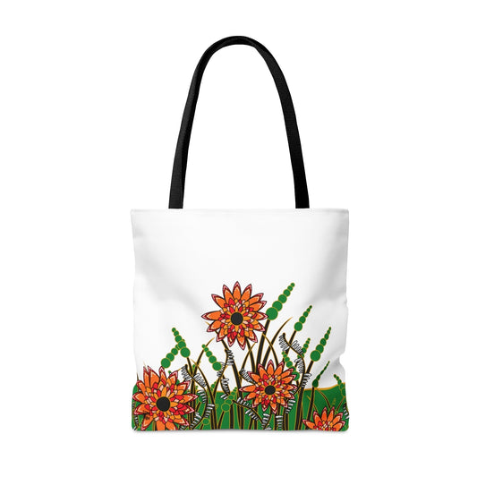 Flowers in Green - Fashion Tote & Beach Bag - WeezWomp