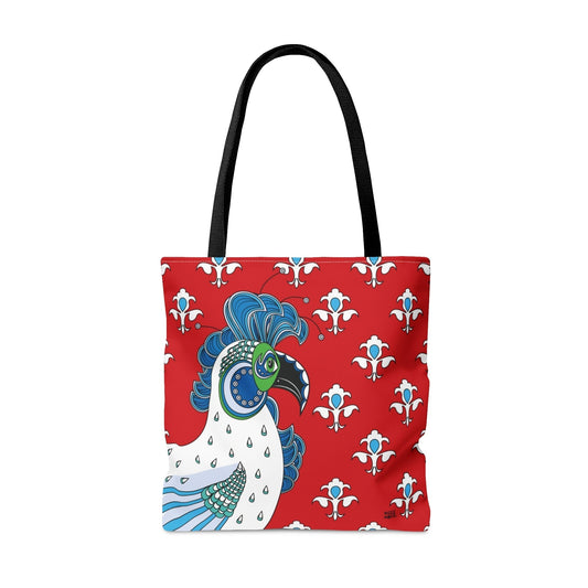 Fluer de Lis Rooster in Red - Fashion Tote & Beach Bag - WeezWomp