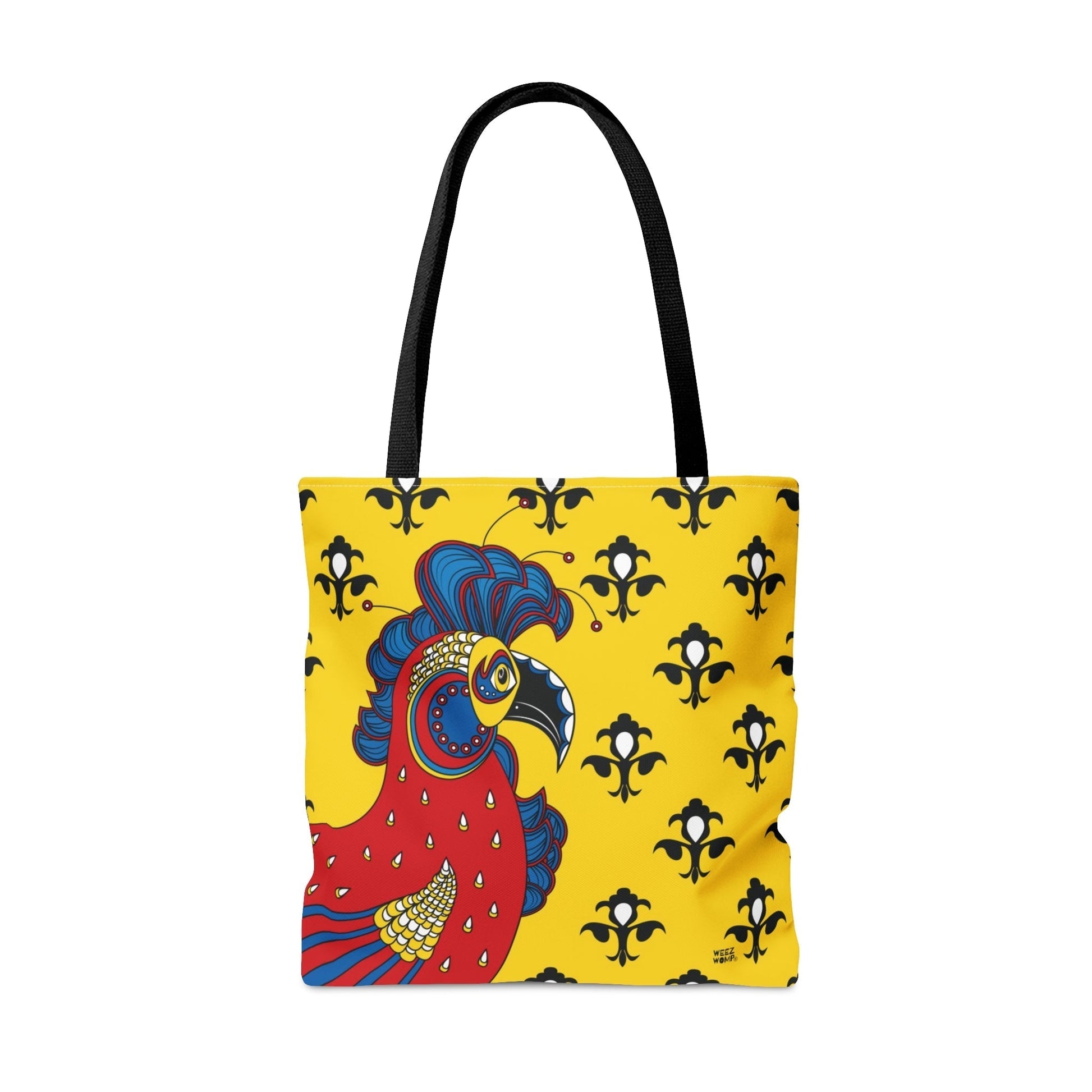 Fluer de Lis Rooster in Yellow - Fashion Tote & Beach Bag - WeezWomp