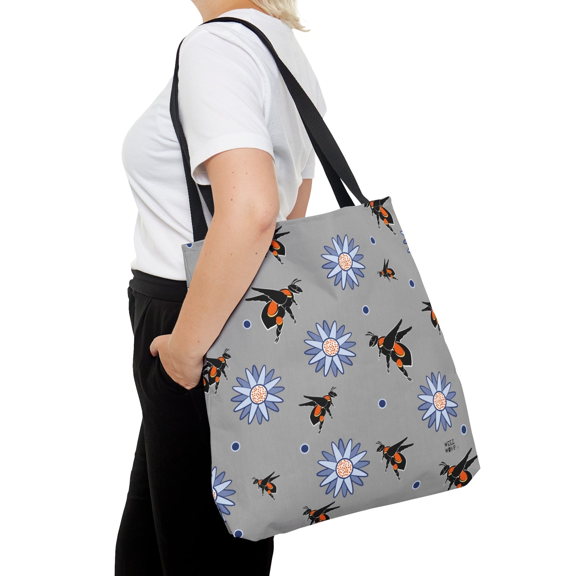 Grey Bumble Bee - Fashion Tote & Beach Beach - WeezWomp